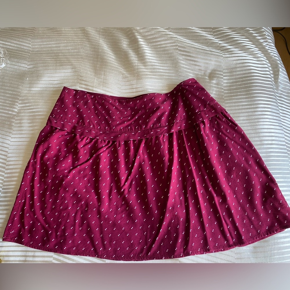 Burgundy Polka Dot Skirt